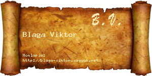 Blaga Viktor névjegykártya